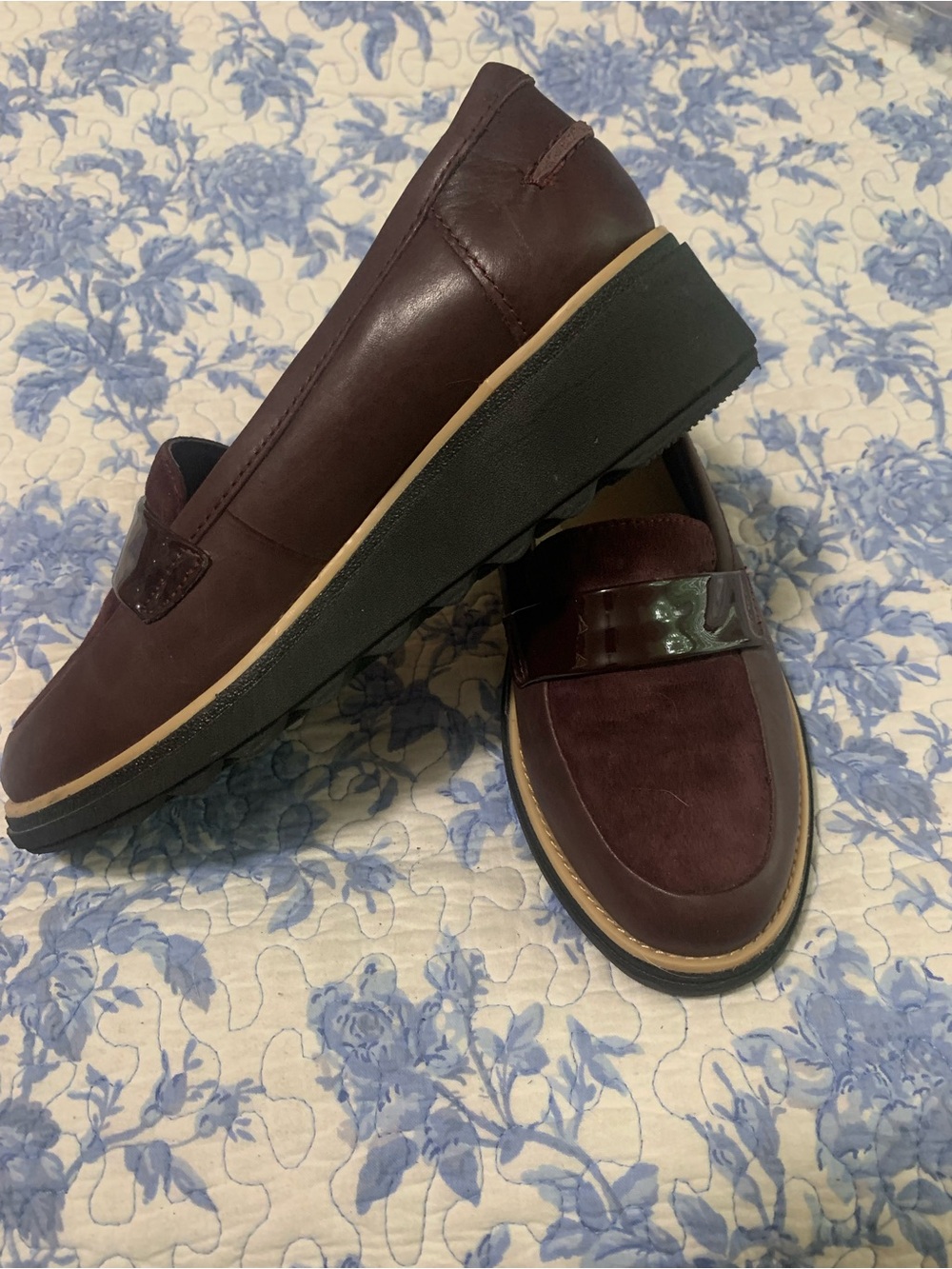 Clarks Women's Burgundy Slip-On Loafers